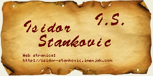 Isidor Stanković vizit kartica
